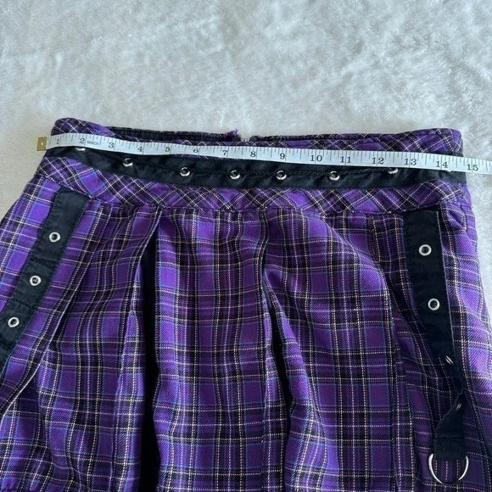 Tripp NYC Skirt Womens XS Purple‎ Plaid Mini Vtg Y2K Goth Grunge Punk Pleated